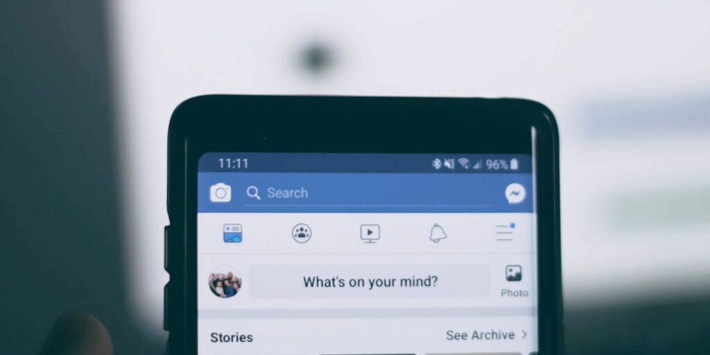 Facebook news feed on a smartphone