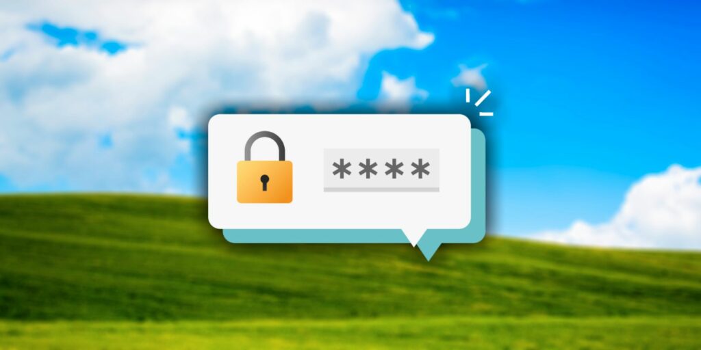 windows xp password reset feature