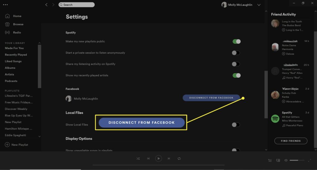 Comment déconnecter Spotify de Facebook