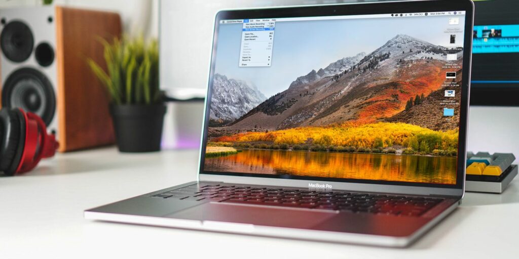 MacBook on a desk