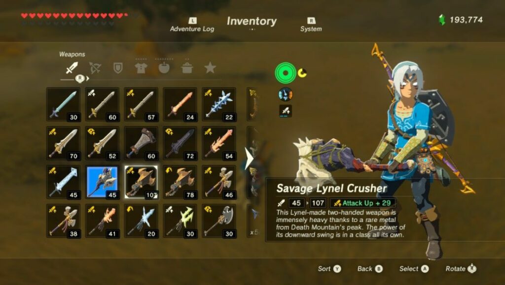 Comment trouver et utiliser les meilleures armes dans Zelda : BOTW