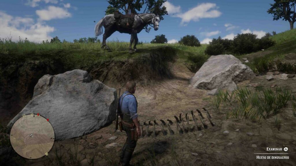 Os de dinosaures dans Red Dead Redemption 2 : où les trouver