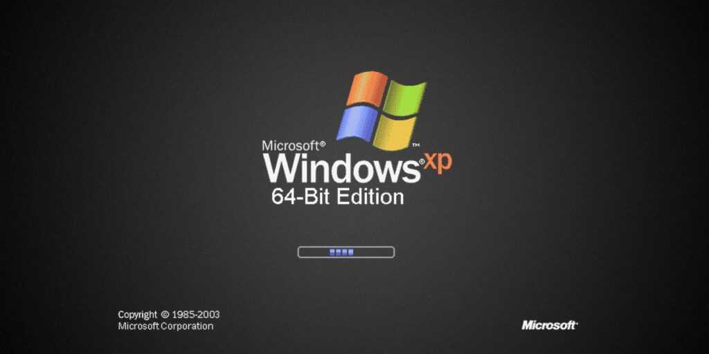 Windows XP 64-bit loading screen