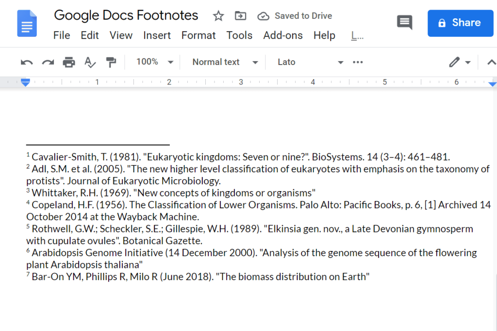 Comment ajouter des notes de bas de page dans Google Docs