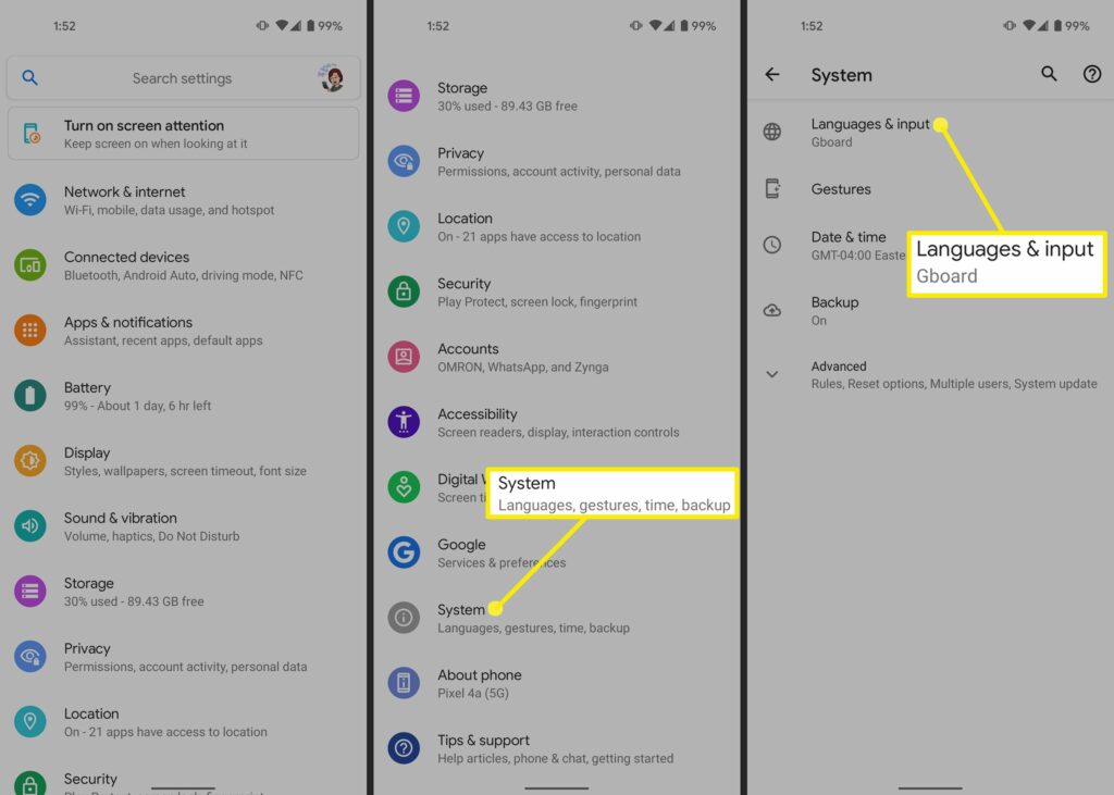 Comment changer la langue sur un appareil Android