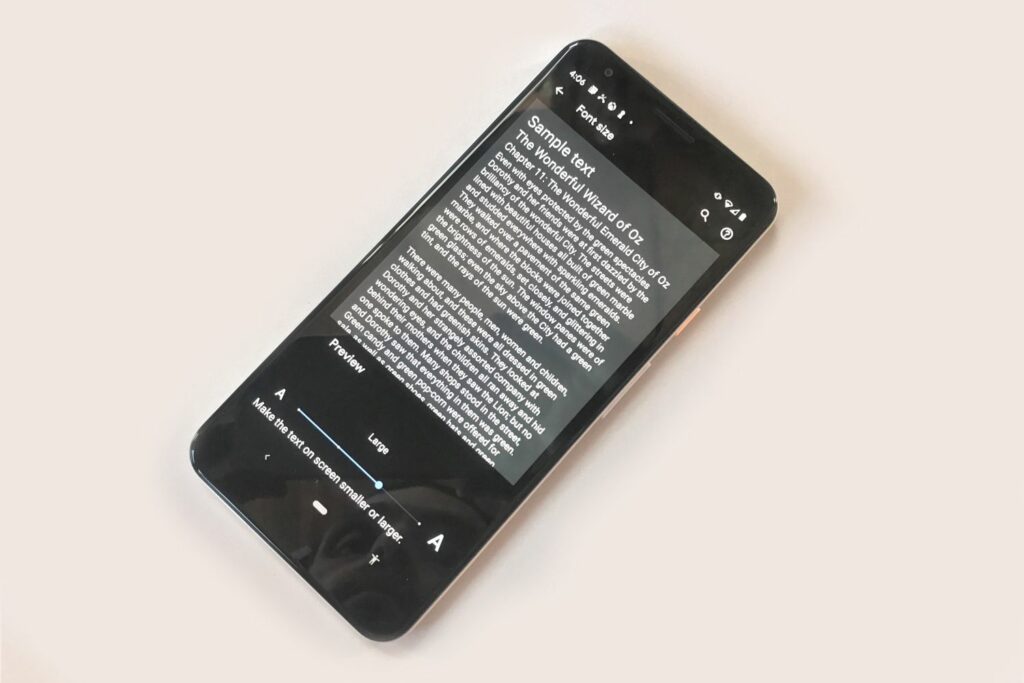 Comment changer la taille du texte sur Android