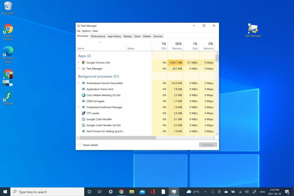 Comment ouvrir le gestionnaire de tâches dans Windows 10