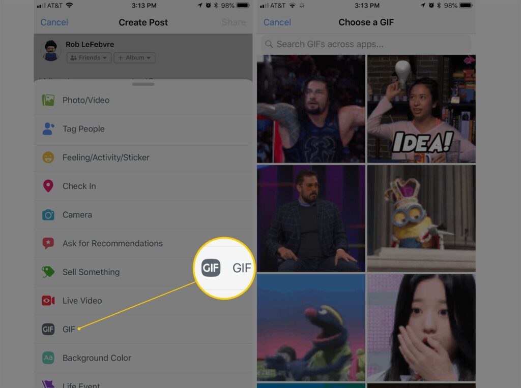 Comment publier un GIF sur Facebook