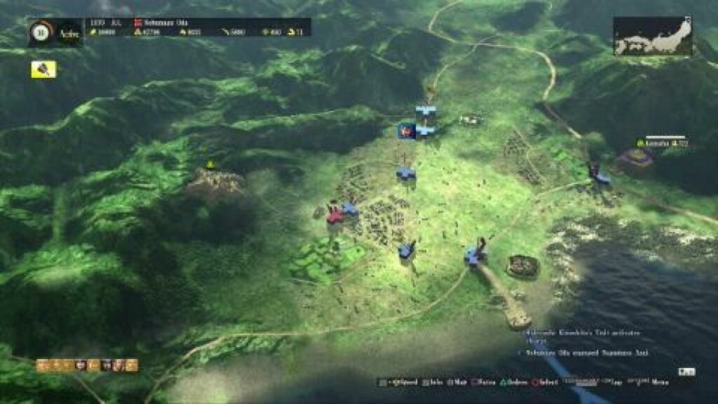 L'ambition de Nobunaga : gameplay de la sphère d'influence