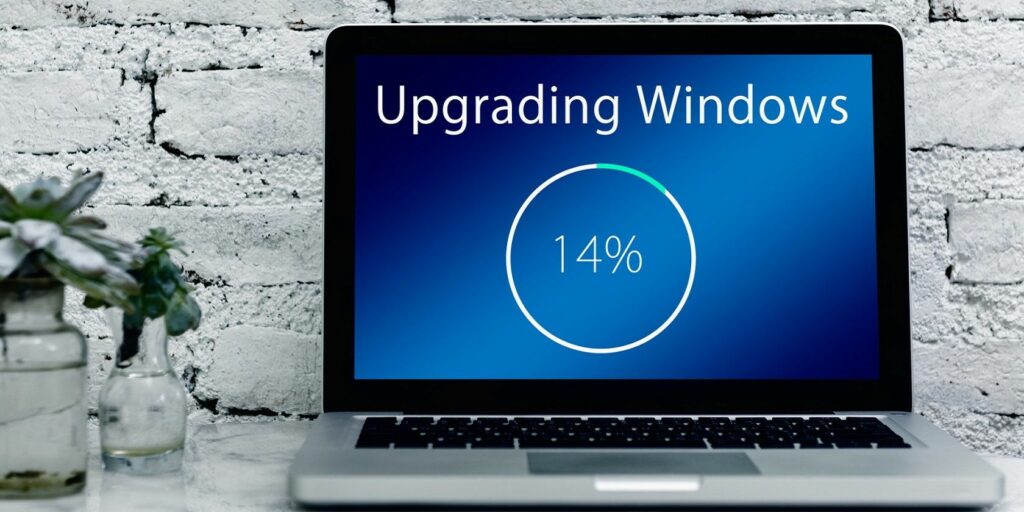 A Windows PC installing updates