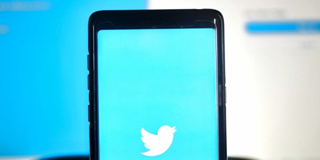 Twitter icon on a phone