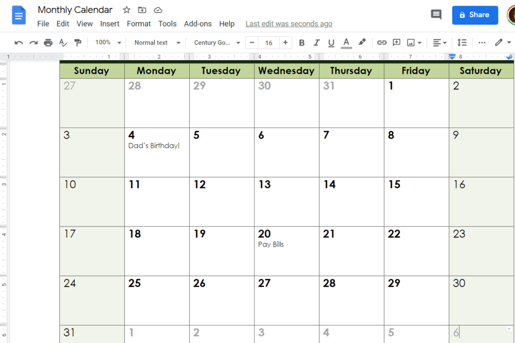 Comment utiliser les modèles de calendrier dans Google Docs