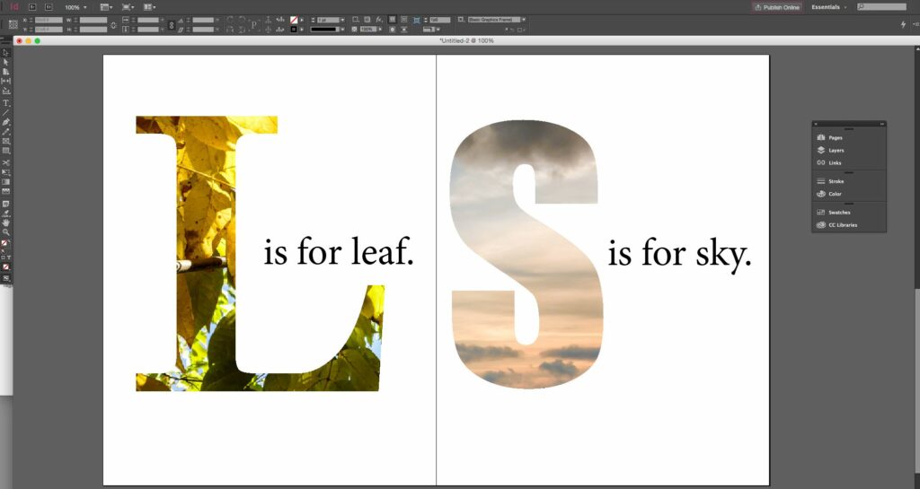 Utiliser du texte comme masque d'image dans Adobe InDesign