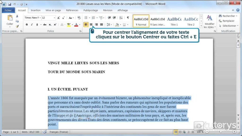 Comment aligner une image et un texte sur Word ?