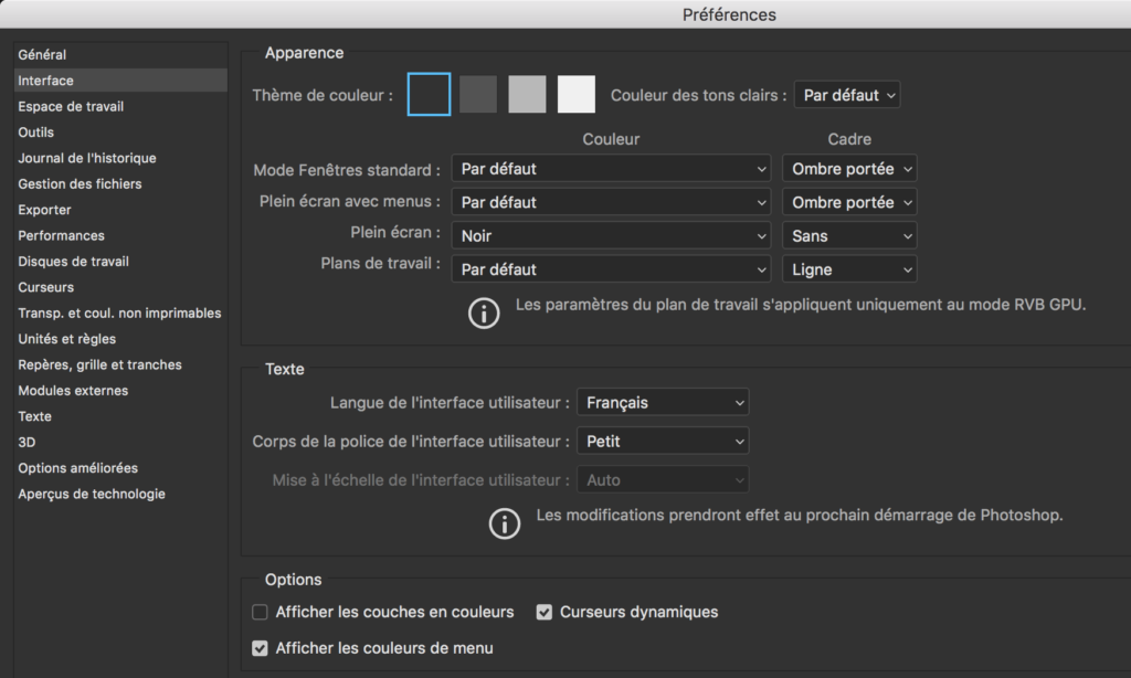 Comment changer la langue de Photoshop 70 ?