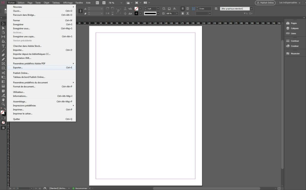 Comment exporter fichier InDesign ?