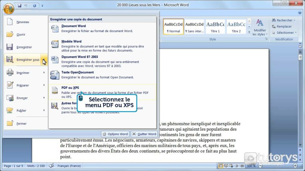 Comment exporter un PDF ?