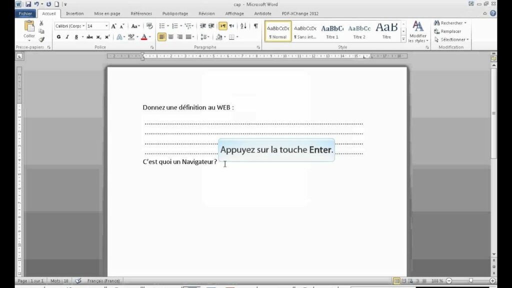 Comment faire des points alignés sur Word ?