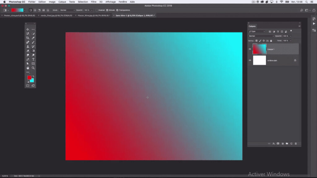 Comment faire un Dégradé de couleur sur Photoshop ?