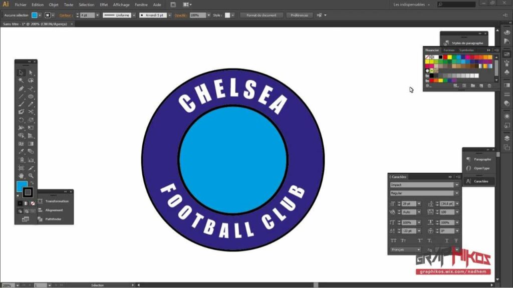 Comment faire un demi-cercle sur Illustrator ?