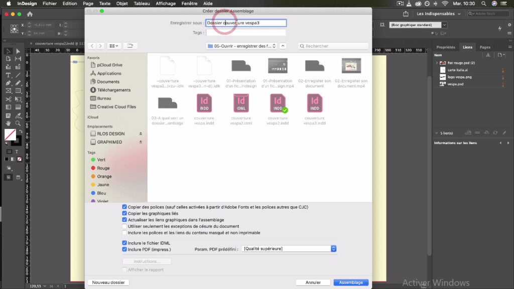 Comment faire un dossier InDesign ?