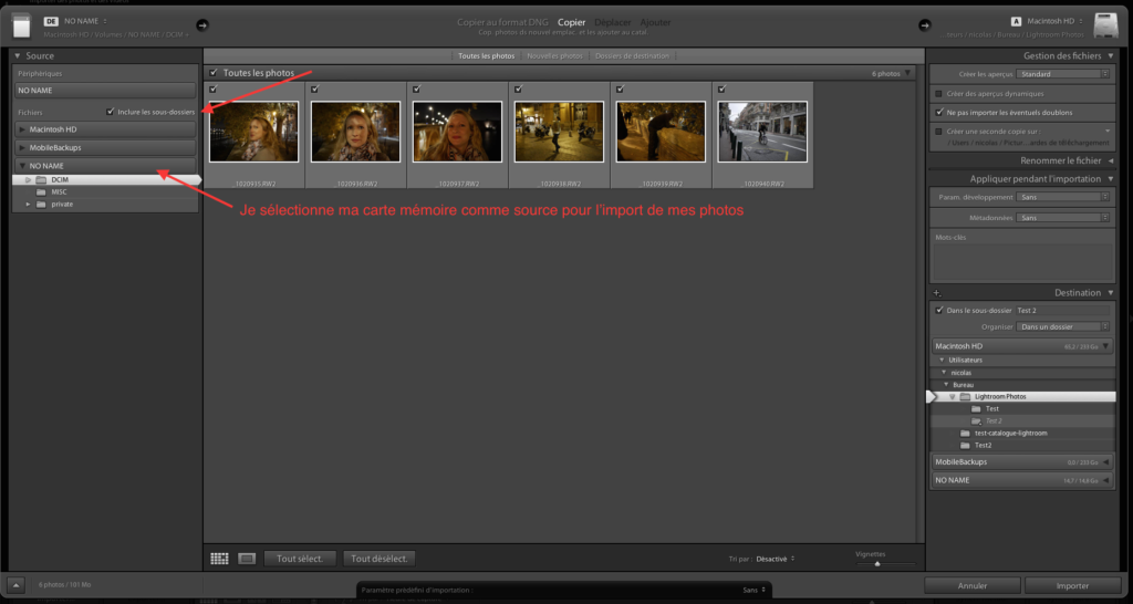 Comment importer photos dans Lightroom ?