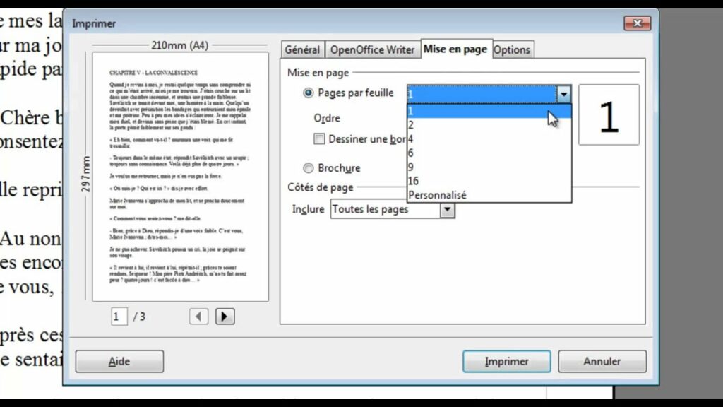 Comment imprimer une photo sur 2 pages ?