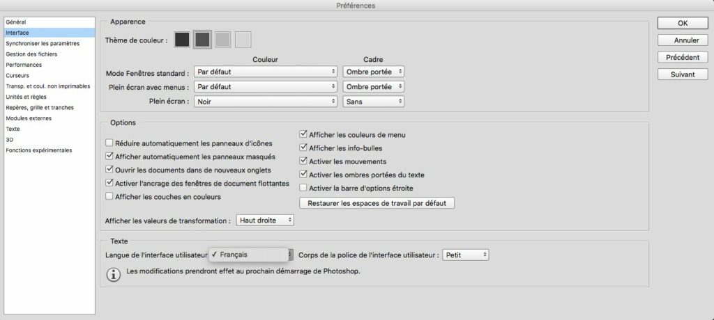 Comment mettre Photoshop en français sur Mac ?