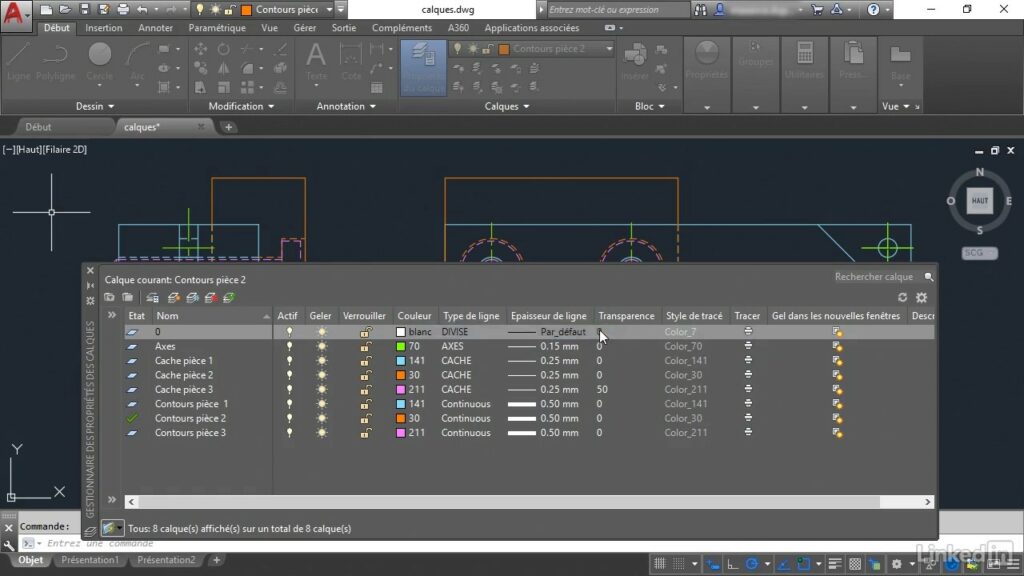 Comment mettre un calque en premier plan Autocad ?