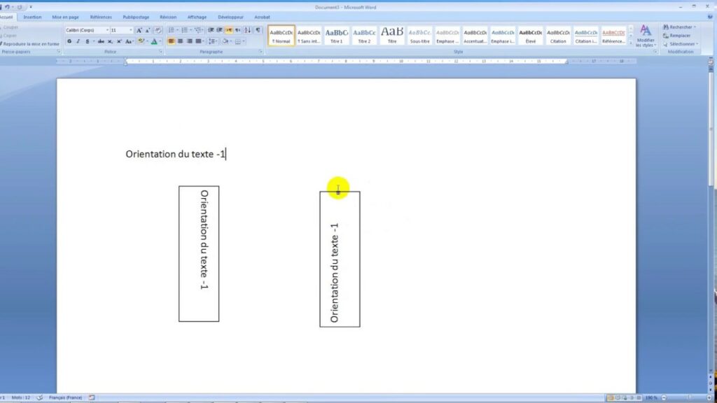 Comment mettre un texte à la verticale ?