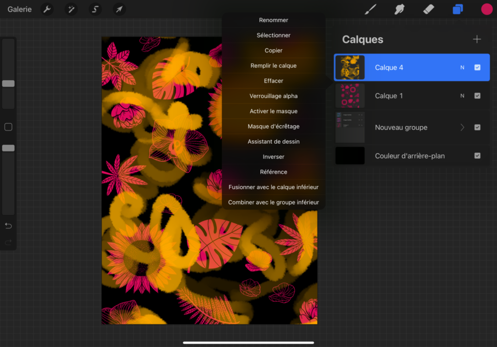 Comment ne pas dépasser d'une forme sur Procreate ?