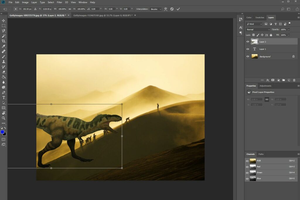 Comment redimensionner une image dans un calque Photoshop ?