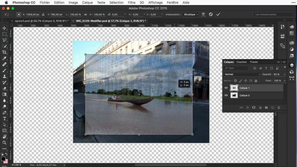 Comment superposer 2 images dans Photoshop ?