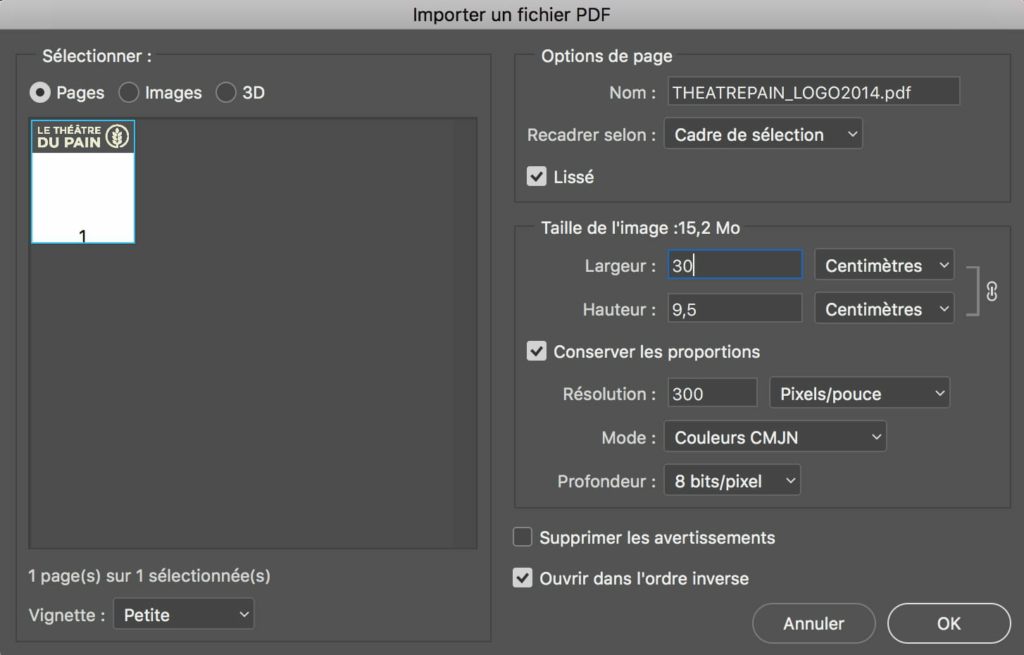 Comment transformer un Fichier InDesign en Photoshop ?