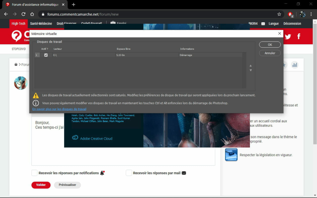 Comment vider les disques de travail Photoshop Mac ?