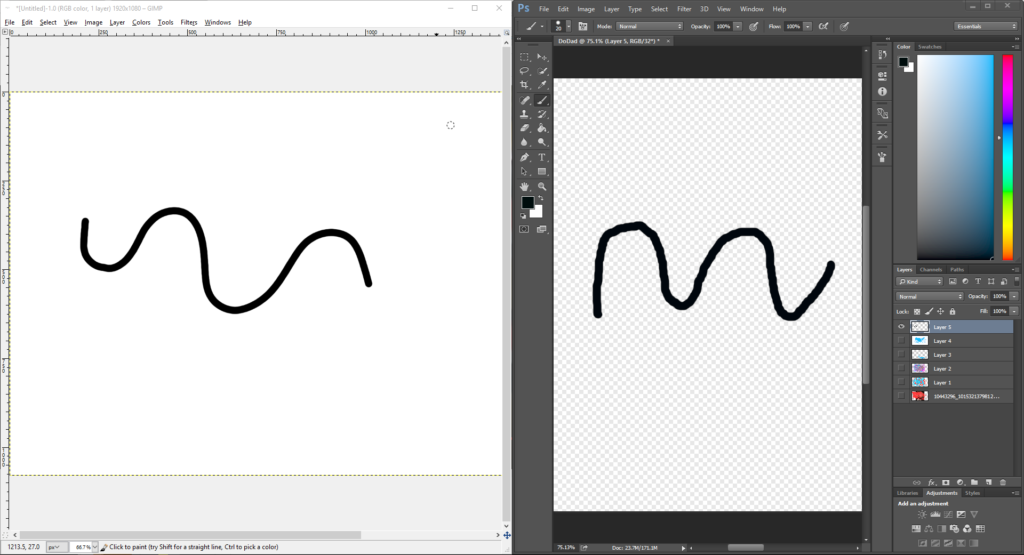 How do I enable brush smoothing in Photoshop?