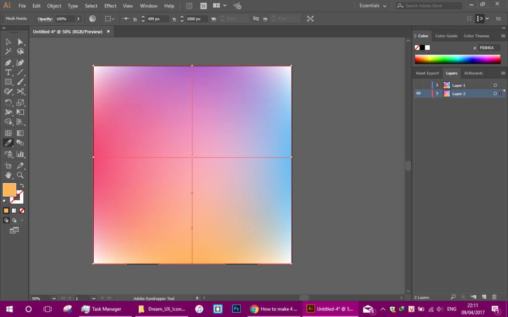 How do I make a 3 color gradient in Illustrator?