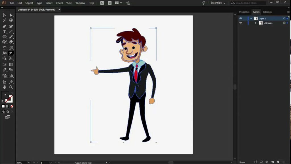 How do you Puppet Warp in Illustrator?