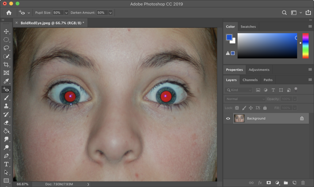 How do you open eyes in Photoshop 2022?