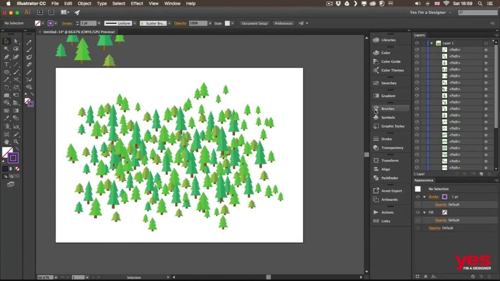 Where is the scatter brush in Illustrator?