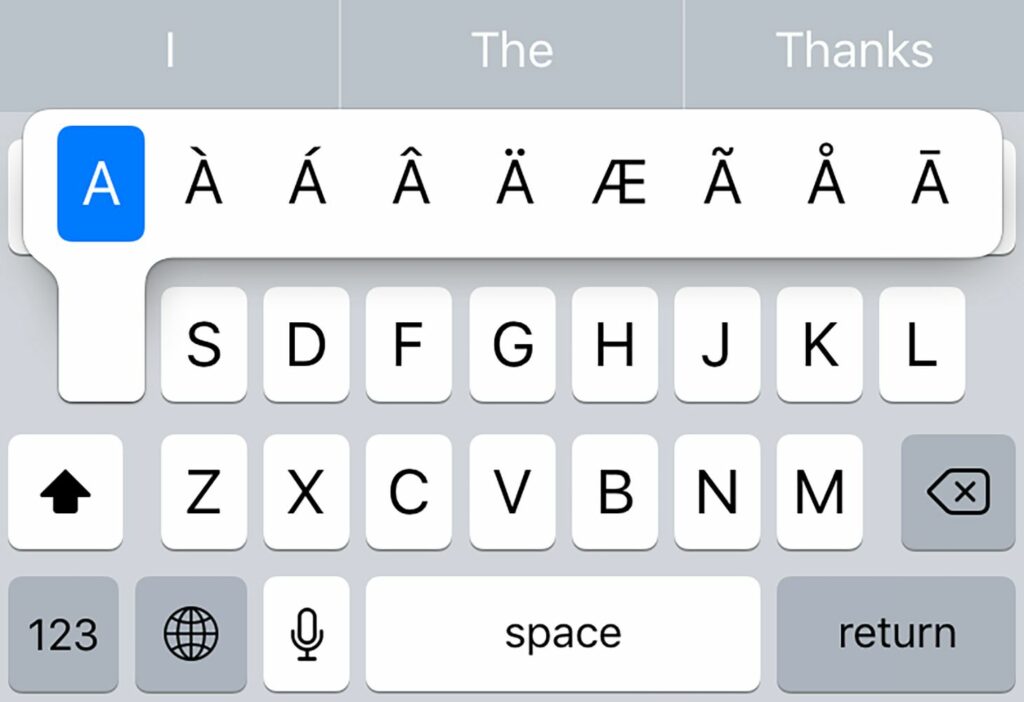 Comment taper des accents sur le clavier de l'iPhone