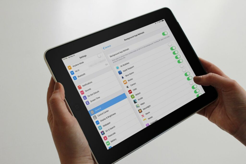 Activer ou désactiver l'actualisation de l'application en arrière-plan sur iPad