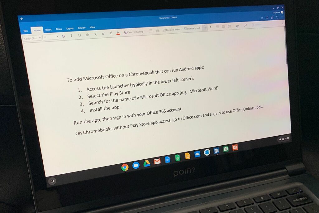 Comment exécuter Microsoft Office sur un Chromebook