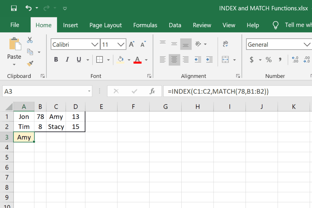 Comment utiliser les fonctions INDEX et MATCH dans Excel