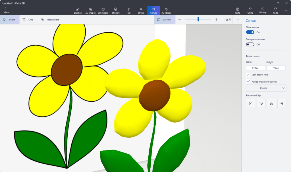 Convertir des dessins 2D en illustrations 3D dans Paint 3D