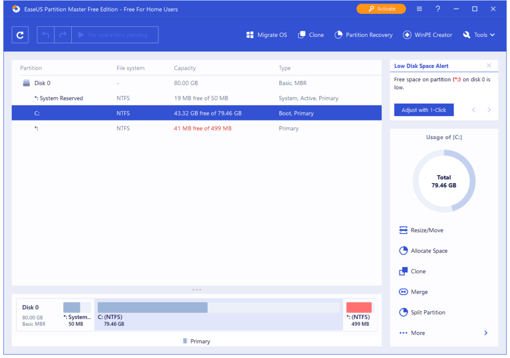 EaseUS Partition Master gratuit v16.8