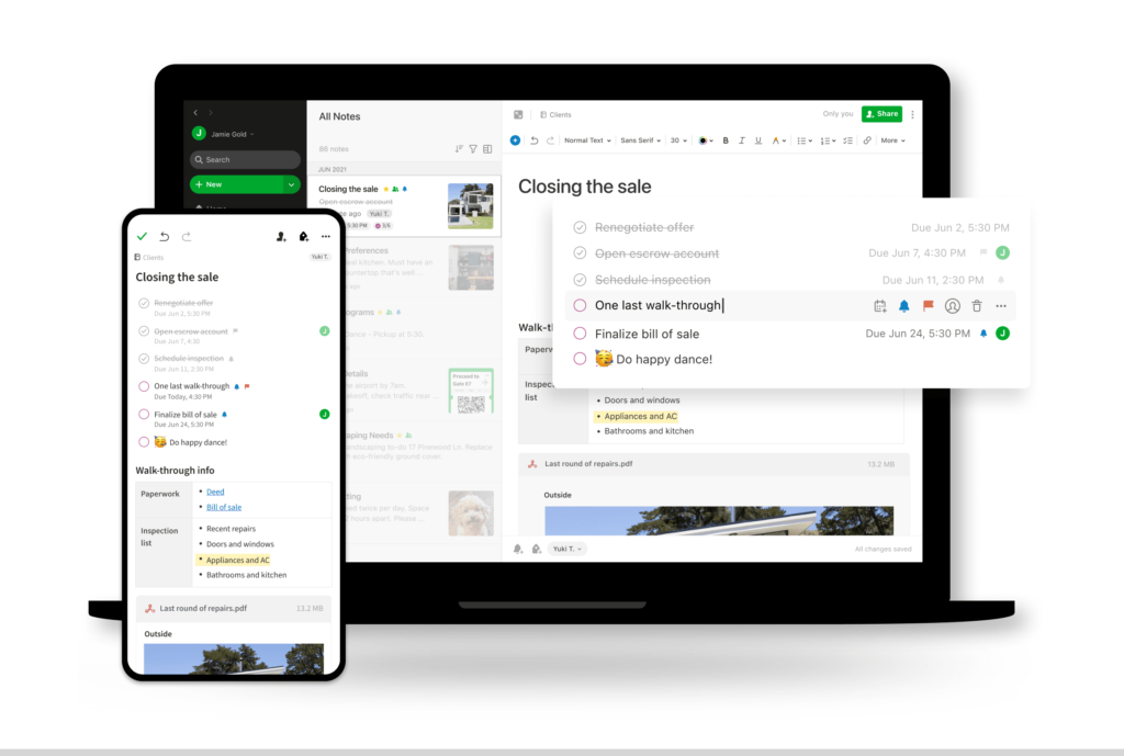 Evernote ajoute de nouvelles tâches et l'intégration de Google Calendar