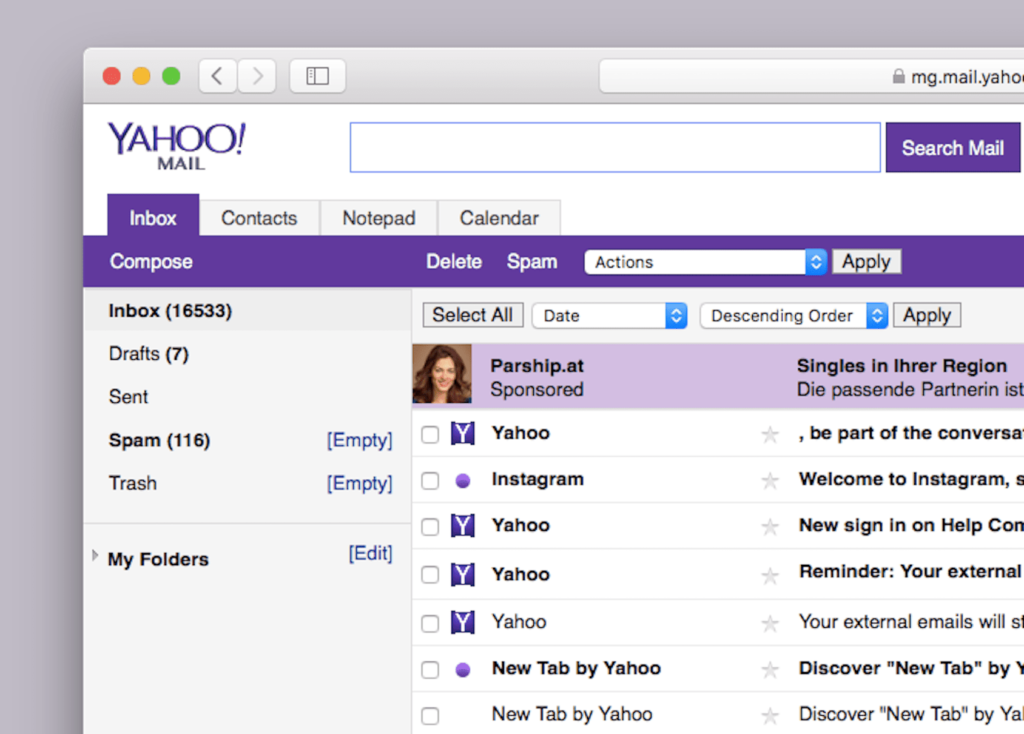 Comment passer à Yahoo Mail Basic (HTML simple)