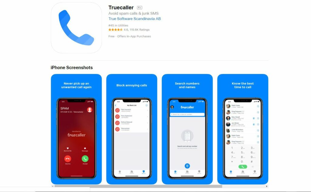 Examen de l'application TrueCaller