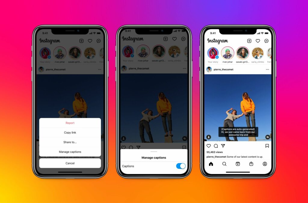 Instagram ajoute des sous-titres générés automatiquement aux vidéos